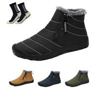 Hokuto Waterproof Barefoot Shoes Winter Women Men, Barefoot Shoes Lined Winter Boots Minimalist Trail Running Shoes (T,42)