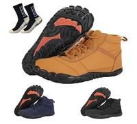 Hokuto Waterproof Barefoot Shoes Winter Women Men, Barefoot Shoes Lined Winter Boots Minimalist Trail Running Shoes (A,44)