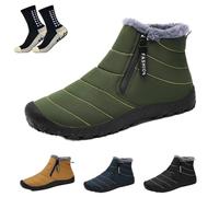 Hokuto Waterproof Barefoot Shoes Winter Women Men, Barefoot Shoes Lined Winter Boots Minimalist Trail Running Shoes (S,42)