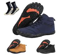 Hokuto Waterproof Barefoot Shoes Winter Women Men, Barefoot Shoes Lined Winter Boots Minimalist Trail Running Shoes (B,38)