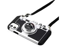 Hokycusvi Emily in Paris Phone Case for iPhone 13, 3D Retro Camera Phone Cover Cool Anime iPhone 13 Crossbody case with Neck Strap for Girls Women (iPhone 13 case) Black