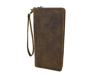HOL Leather Passport Documents Boarding Pass Wallet Wrist Clutch Organiser Marlo (Oil Tan)