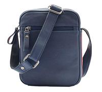 HOL Mens Real Leather Small Cross Body Bag Travel Organiser Messenger Pouch Parkham Navy