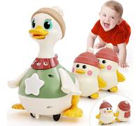 HOLA Baby Toys 6-12 Months Musical Dancing Duck Toy Set with Mama and Babys Tummy Time Toys, Crawling and Interaction Modes 1 Year Old Girl Boy Baby Stocking Stuffers
