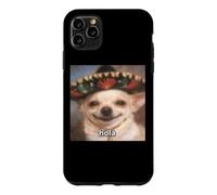 "Hola” Funny Chihuahua Dog Blurry Meme Spanish Case for iPhone 11 Pro Max