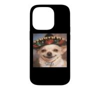 "Hola” Funny Chihuahua Dog Blurry Meme Spanish Case for iPhone 14 Pro