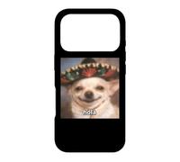 "Hola” Funny Chihuahua Dog Blurry Meme Spanish Case for iPhone 17 Pro
