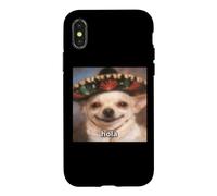 "Hola” Funny Chihuahua Dog Blurry Meme Spanish Case for iPhone X/XS