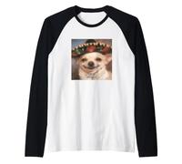 Hola” Funny Chihuahua Dog Blurry Meme Spanish Raglan Baseball Tee