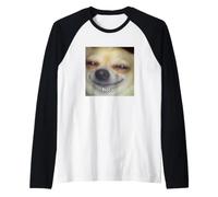 Hola Funny Cute Chihuahua Dog Blurry Meme Raglan Baseball Tee
