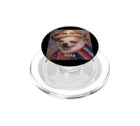 "Hola" Funny Spanish Chihuahua Dog Sombrero Blurry Meme PopSockets PopGrip for MagSafe