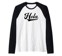 Hola Hello Spanish Mexican Cinco de Mayo Latin Hispanic Raglan Baseball Tee