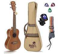 Hola! HM-124MG+ Deluxe Concert Ukulele, Mahogany + Binding and Aquila Strings