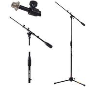 Hola! Microphone Stand - Mic Stand w/ Adjustable Height and Boom Arm for Home, Studio, Office or Stage - Standard Clutch Single Unit