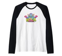 Hola. Spanish Greeting, Hello Quote Raglan Baseball Tee
