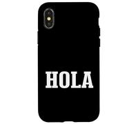 Hola Spanish Hello Greeting Simple Classic Text Design Case for iPhone X/XS