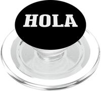 Hola Spanish Hello Greeting Simple Classic Text Design PopSockets PopGrip for MagSafe