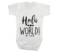 Hola World Baby Vest Bodysuit Babygrow White