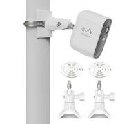 HOLACA Pole Mount Compatible with Eufycam 1/2/2C/2C Pro/3/3C/E, Arl o Pro 2/3/4/Ultra 1&2/Essential Surveillance Cameras, and Other Cameras with 1/4" Thread, White | 2PCS