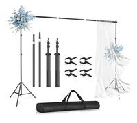 HolaDream Backdrop Stand Kit, 2.1x3m/7x10ft Adjustable Photography Background Frame with 2 Crossbars, 4 Spring Clamps and Carrying Bag for Wedding, Birthday Parties, Photo Video Studio, Decoration