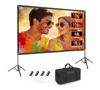 HolaDream Projector Screen with Stand 100 inches, Portable Projector Screen 4K HD 16:9, Indoor Outdoor Projection Lightweight and Compact with Carrying Bag for Theatre, Home Cinema, Camping