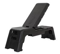 HolaHatha Adjustable Multi-Functional Exercise Bench - 440lb Maximum Capacity, Foldable Aerobic Deck, 8.5 inches and 14.5 inches Height Levels, 35 x 22.5x 112, Black