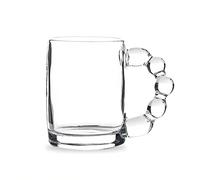 HolaJia Cute Latte Glasses, Stylish Coffee/Tea Cups, Hot Drink Cafe Mugs - Ideal for Ice Cream Latte, Espresso, Cappuccino & Hot Chocolate - Mugs with Handle-320 ml(Transparent)