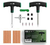 HolaKit 22pcs Tire Plug Kit Compact Tire Repair Kit with Rubber Plug Upgrade T Handle 4 Way Valve Steam Tool Flat Tire Puncture Repair Tool for Car Motorcycle ATV SUV