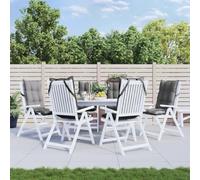 Holamys Highback Chair Cushion Set of 6 - Grey Polyester, Cushions for Living Room, Seat, Chair - Pillows Décor Picnic Big - vidaXL