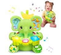 Holaxander Baby Dino Musical Stuffed Animals Toy with Light-Up Music & Crinkle Sound Paper,Infant Bilingual Early Learning Education Toys,Tummy Time Toys for 0-3-6-12+ Months Boy Girl