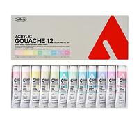 HOLBEIN ACRYLIC GOUACHE, Made in Japan, Acrylic Gouache (Opaque Acrylic Resin Paint), 0.7 fl oz (20 ml), Pastel Color, 12 Color Set