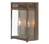 Holborn 2 Light Outdoor Medium Wall Half Lantern Light Dark Bronze IP44 E14 Netlighting Brown One Size
