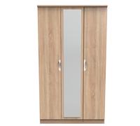 Holborn Triple Mirror Wardrobe (Ready Assembled) Ready Assembled 2 U Light Oak One Size