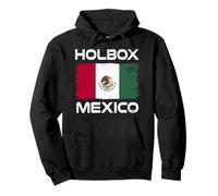 Holbox Mexico Flag Distressed Mexican Pride Pullover Hoodie