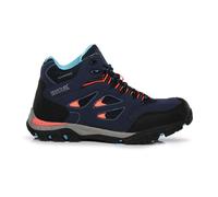 Regatta Kids Breathable Holcombe Waterproof Mid Walking Boots Navy Fiery Coral, Size: UK1