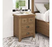 Holcombe XL Bedside Cabinet Nightstand 4 Storage Drawers Solid Wood