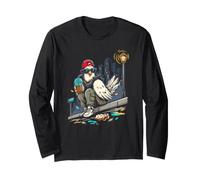 Hold iced Coffee with a Cool Rooster in the Night City Long Sleeve T-Shirt