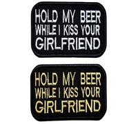 Hold My Beer While i Kiss Your Girlfriend Set Clothing Jacket Shirt Badge Iron on Sew on Embroidered Patch