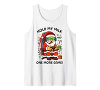 Hold My Milk One More Game Funny Santa Gamer Christmas Tank Top