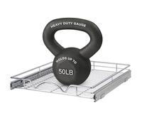 Hold N’ Storage Pull Out Cabinet Drawer Organizer, Heavy Duty-with 5 Year Limited Warranty- Slide Out Shelves, -11”W x 21”D - Requires At Least a 12-1/4” Cabinet Opening, Steel Metal, Chrome Finish