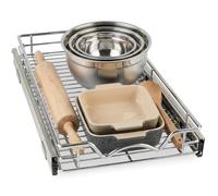 Hold N’ Storage Pull Out Cabinet Drawer Organizer, Heavy Duty-with 5 Year Limited Warranty- Slide Out Shelves, -11”W x 21”D - Requires At Least a 12-1/4” Cabinet Opening, Steel Metal, Chrome Finish