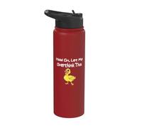 Hold On Let Me Overthink This - Funny Yellow Duckling Stainless Steel Insulated Water Bottle