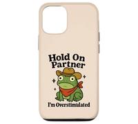 Hold On Partner Frog Funny Western Cowboy Anxiety Humor Case for iPhone 12/12 Pro