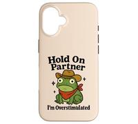 Hold On Partner Frog Funny Western Cowboy Anxiety Humor Case for iPhone 16