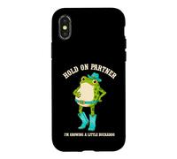Hold On Partner I'm Growing A Little Buckaroo Frog Pregnancy Case for iPhone X/XS