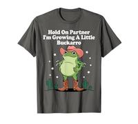 Hold On Partner I'm Growing A Little Buckaroo Frog Pregnancy T-Shirt