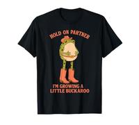Hold On Partner I'm Growing A Little Buckaroo Frog Pregnancy T-Shirt