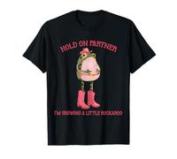 Hold On Partner I'm Growing A Little Buckaroo Frog Pregnancy T-Shirt