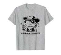 Hold On Partner Im Overstimulated Cowboy Frog Neurodiverse T-Shirt, Men, Heather Grey, 4X-Large