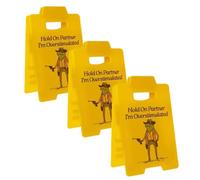 Hold On Partner I'm Overstimulated Desk Sign, 3PCS Caution Overstimulated Desk Sign, Funny Office Overstimulateds Reserved Signs for Tables, Stress Relieve Table Seat Warning Signs Plaques Decoration